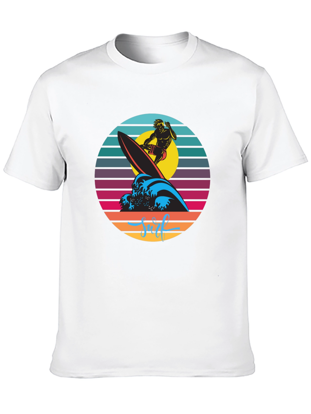 Retro Surfer Graphic T-Shirt - Black