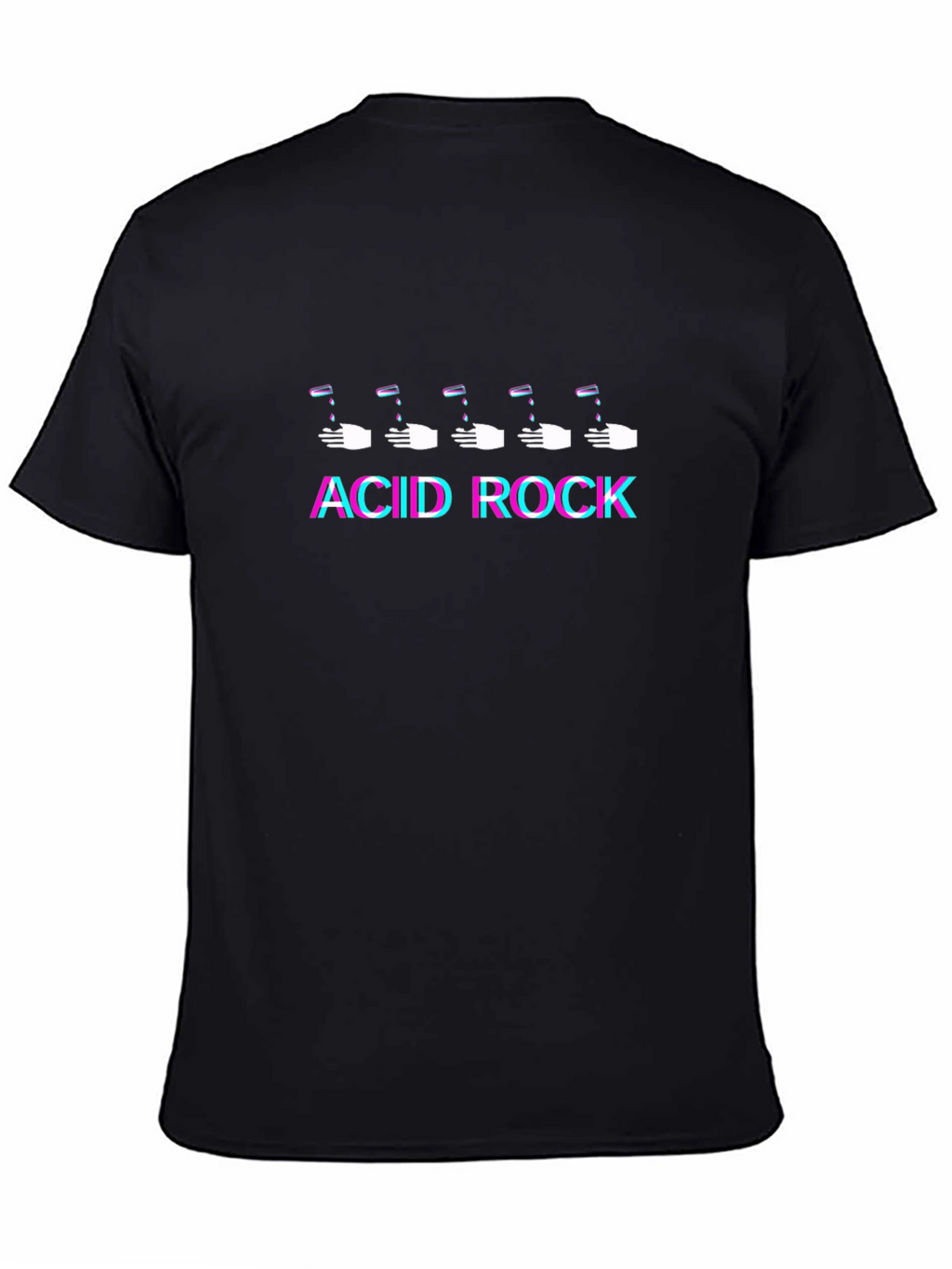 Acid Rock Graphic Print Black T-Shirt
