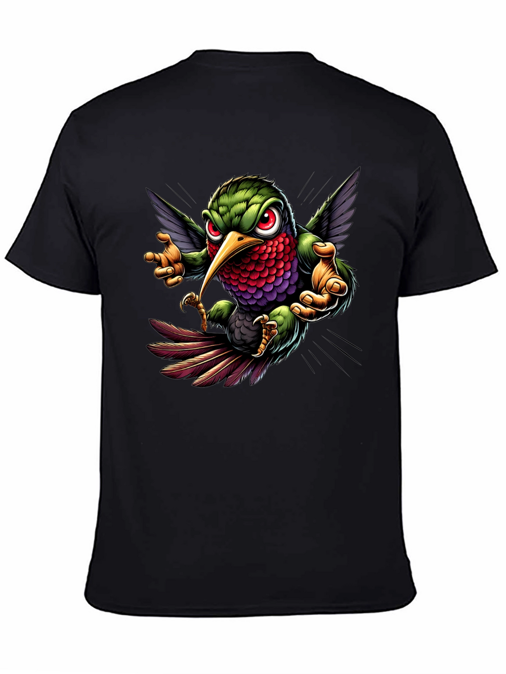 Hummingbird Graphic Tee - Cool Cartoon Bird Design