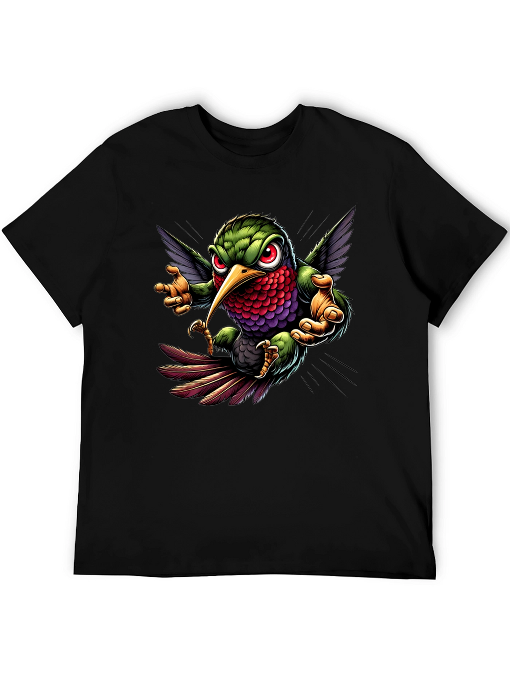 Hummingbird Graphic Tee - Cool Cartoon Bird Design