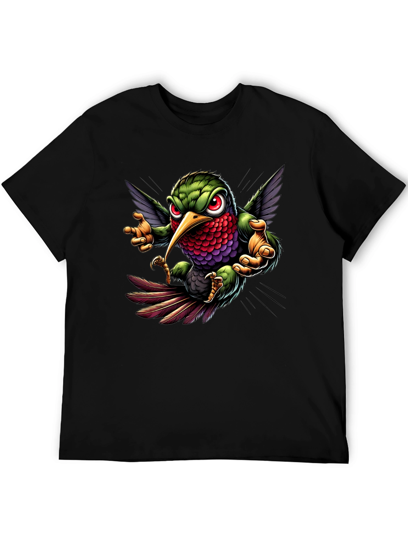 Hummingbird Graphic Tee - Cool Cartoon Bird Design
