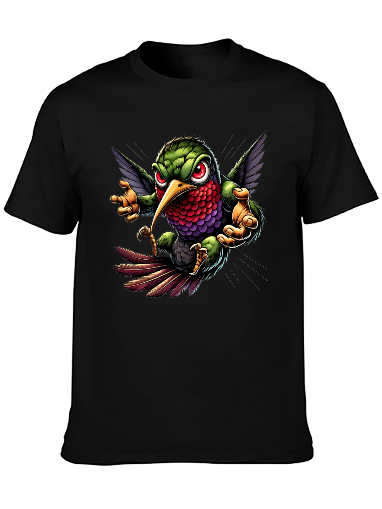 Hummingbird Graphic Tee - Cool Cartoon Bird Design