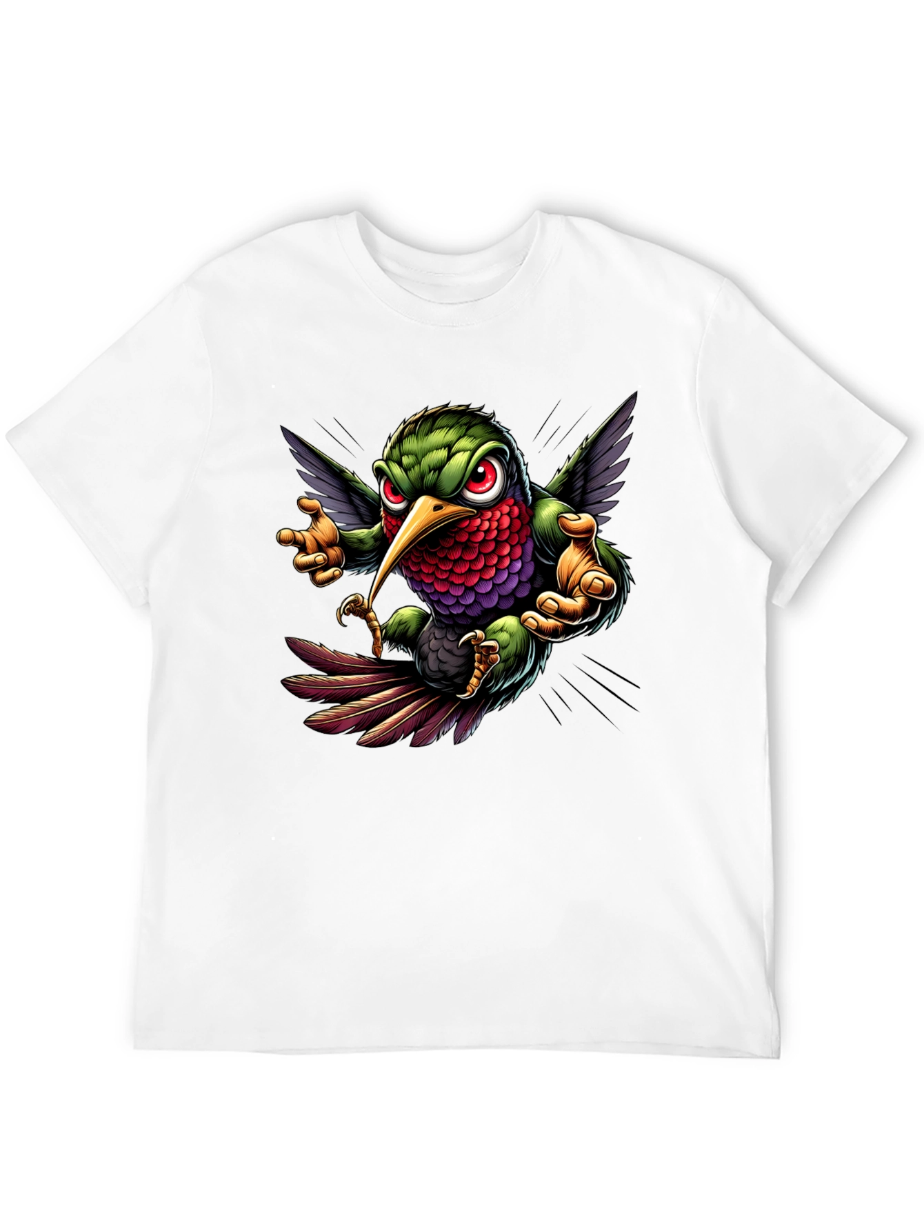 Hummingbird Graphic Tee - Cool Cartoon Bird Design