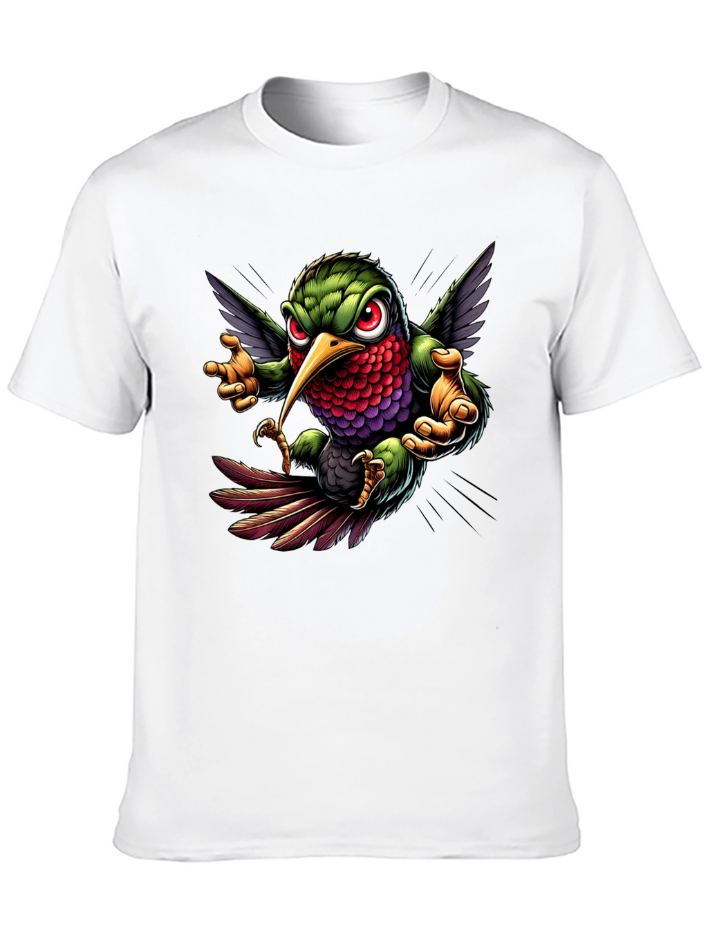 Hummingbird Graphic Tee - Cool Cartoon Bird Design