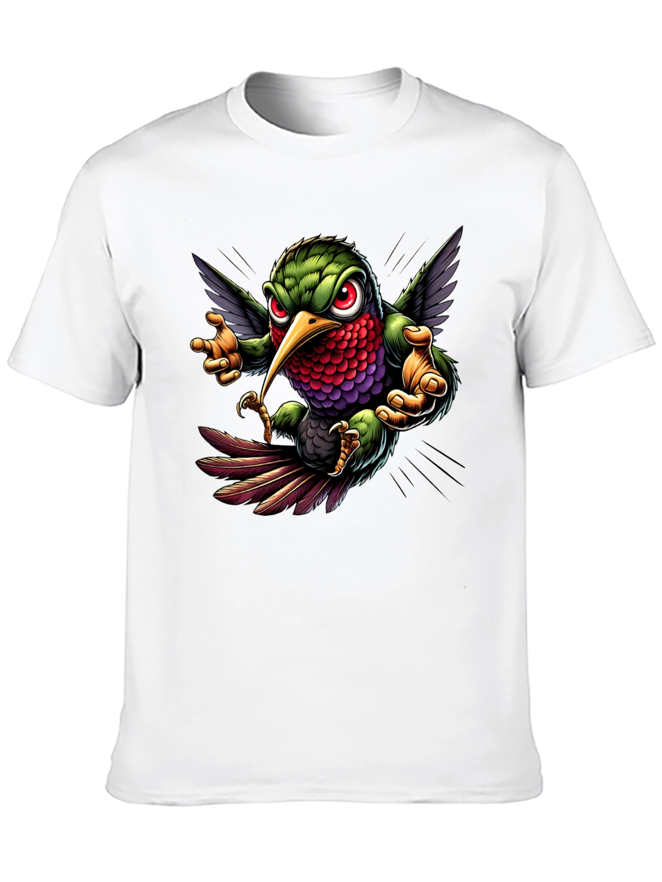 Hummingbird Graphic Tee - Cool Cartoon Bird Design