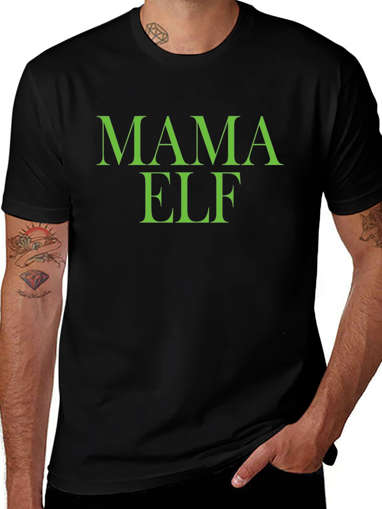 Mama Elf T-Shirt - Holiday Festive Apparel