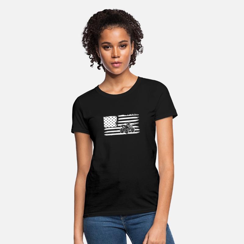 Quad 4 Wheeler USA Flag Patriotic Quad Gift ATVqua