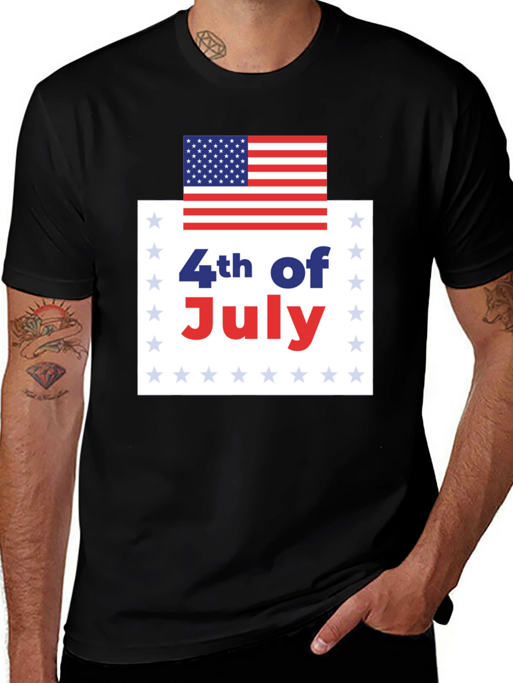 4th of July USA Flag Graphic Tee