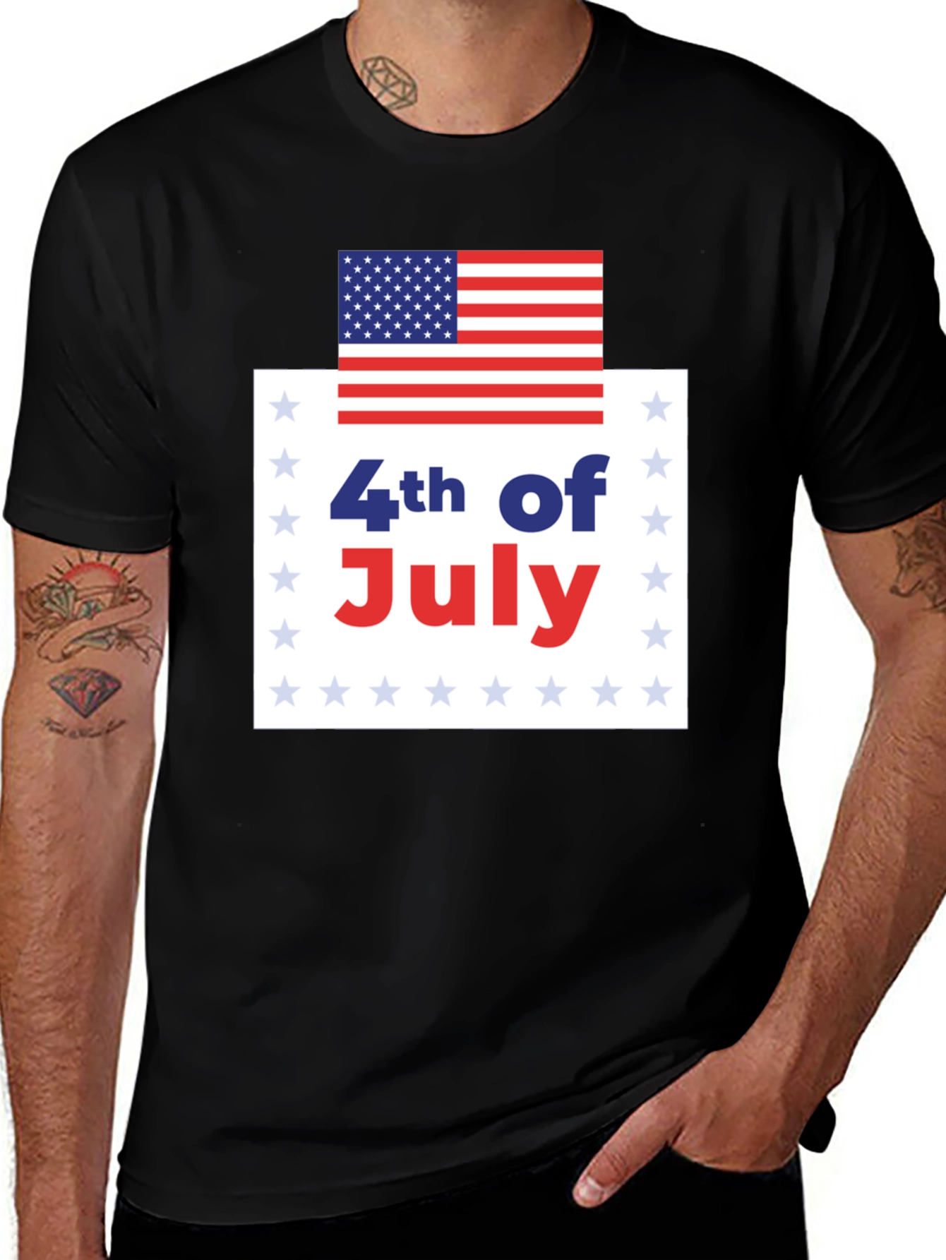 4th of July USA Flag Graphic Tee
