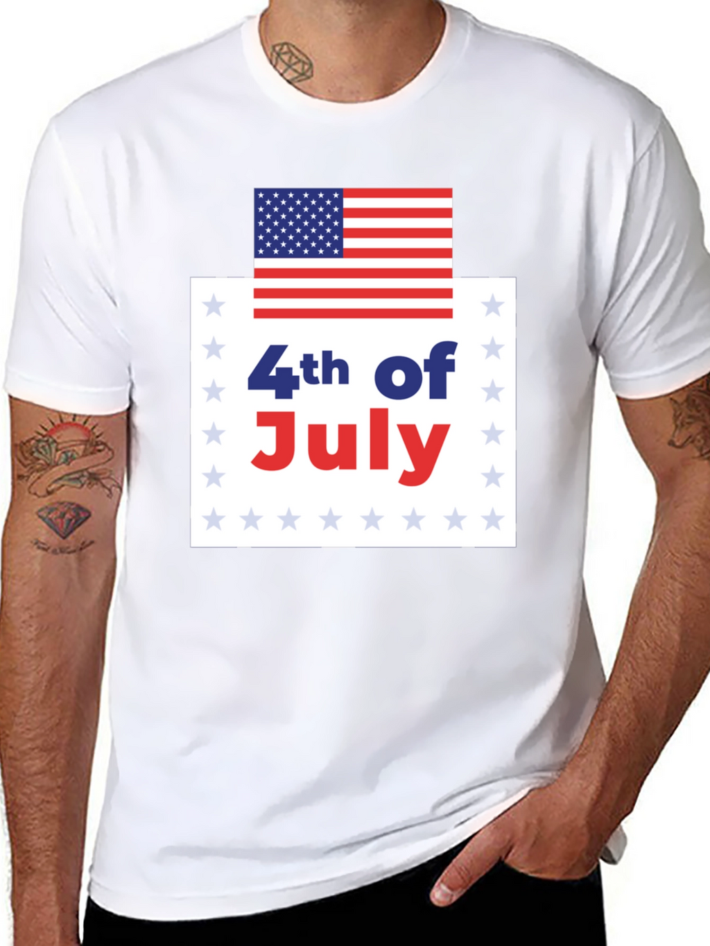 4th of July USA Flag Graphic Tee