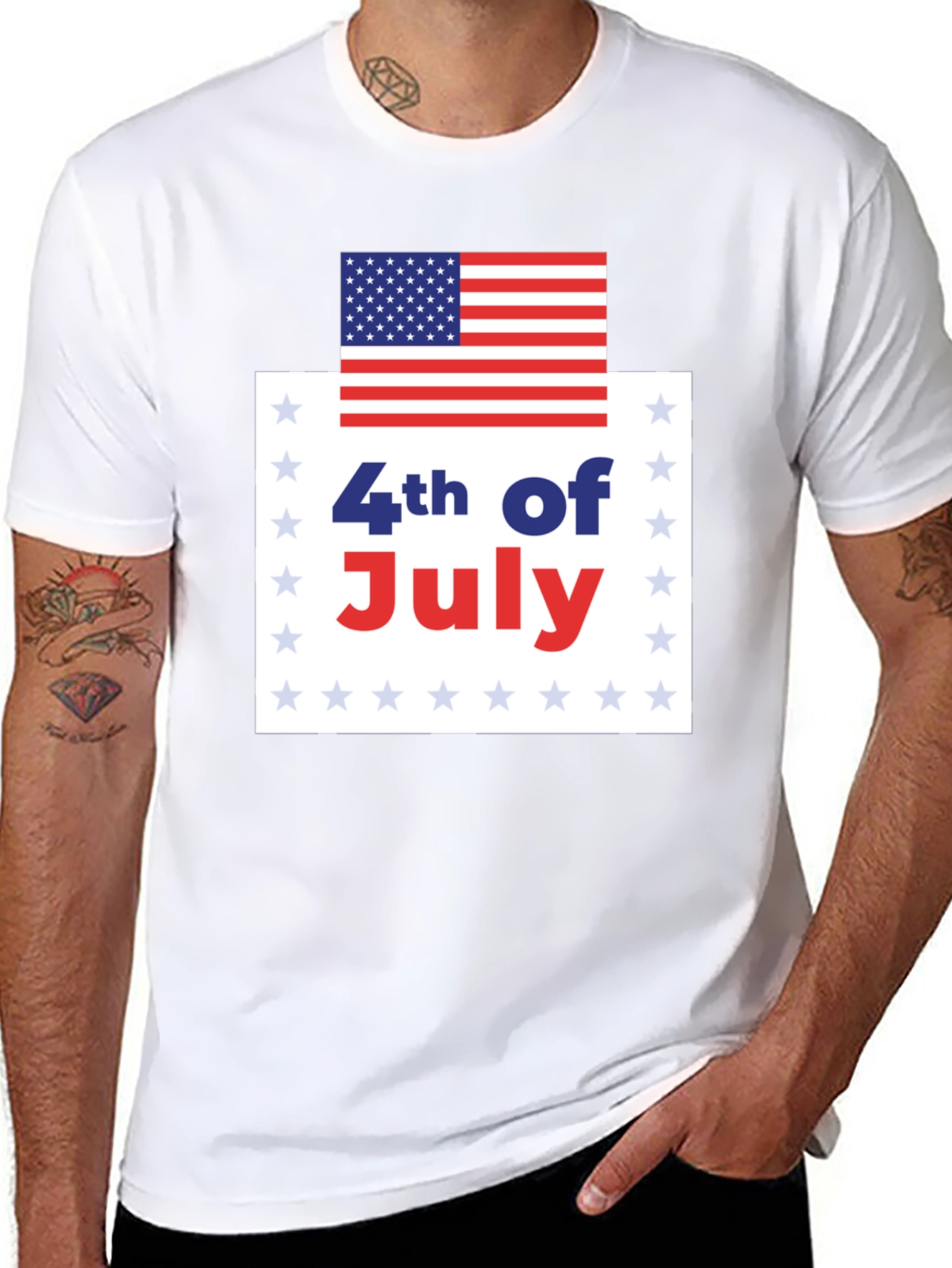 4th of July USA Flag Graphic Tee