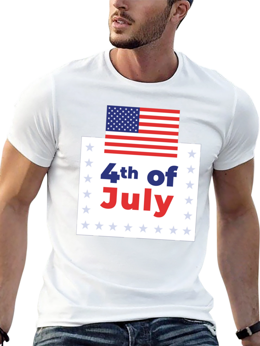 4th of July USA Flag Graphic Tee