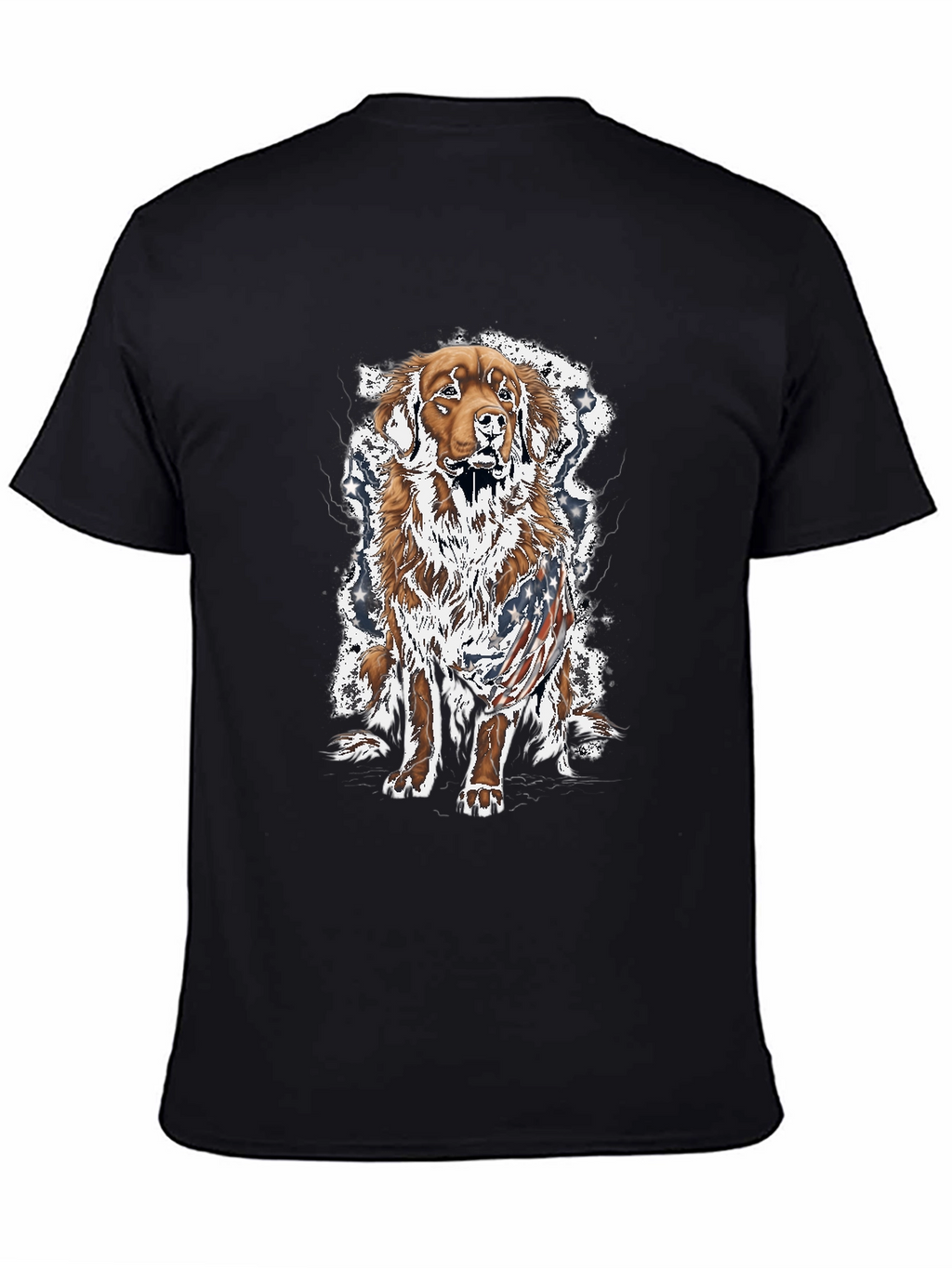 Patriotic Dog Graphic T-Shirt - Unisex Black Tee