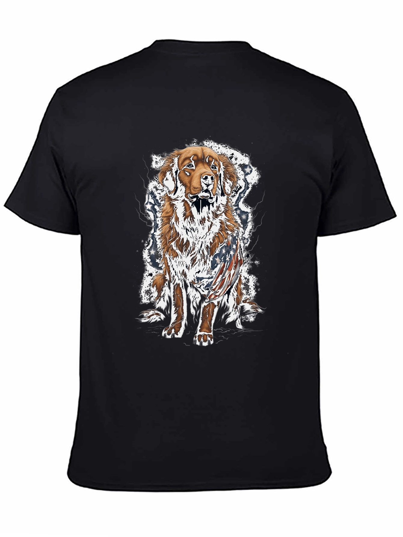 Patriotic Dog Graphic T-Shirt - Unisex Black Tee