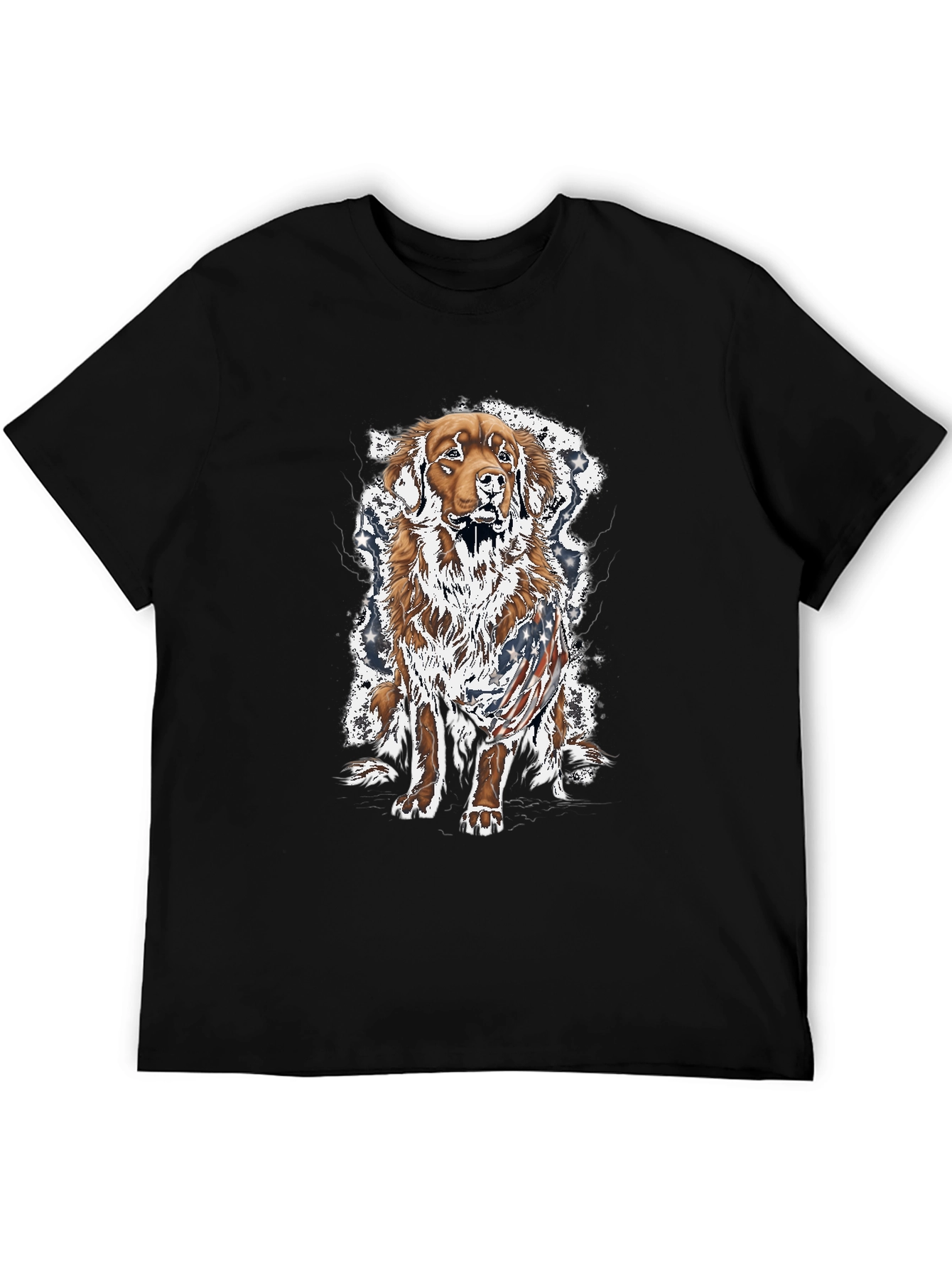 Patriotic Dog Graphic T-Shirt - Unisex Black Tee