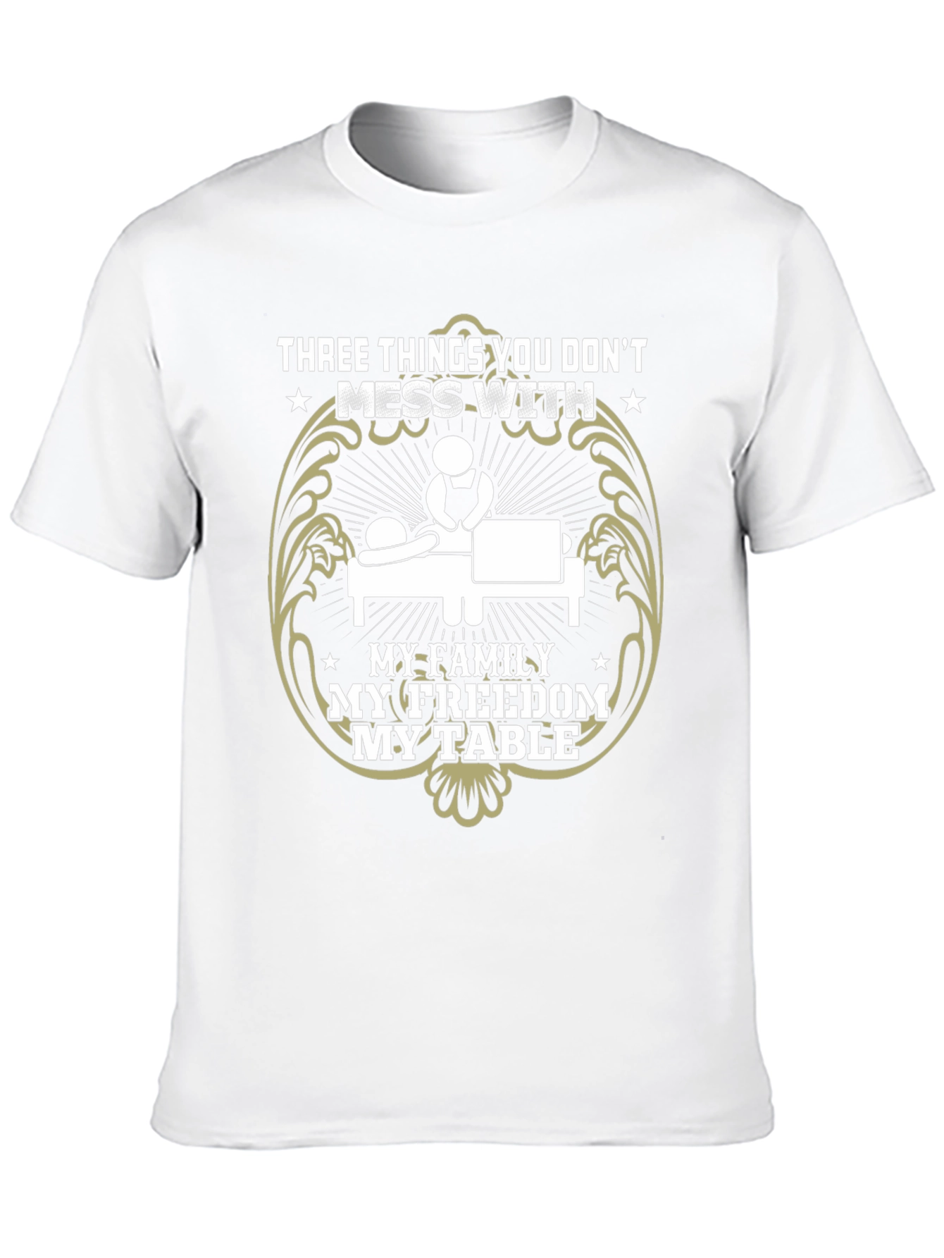 Dont Mess With My Family Freedom Table Black Tee
