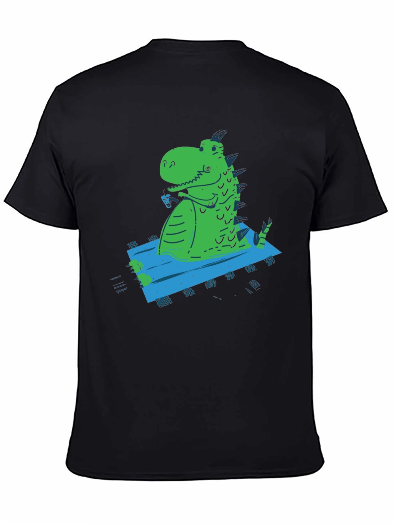 Relaxed Rex Graphic Tee - Black Casual T-Shirt