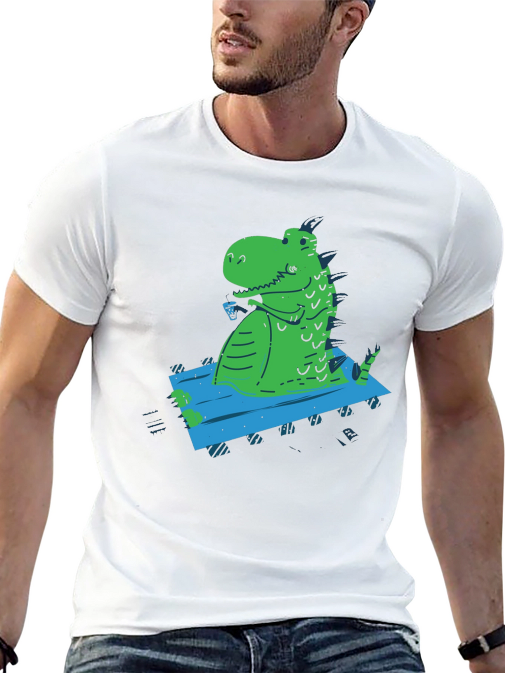 Relaxed Rex Graphic Tee - Black Casual T-Shirt