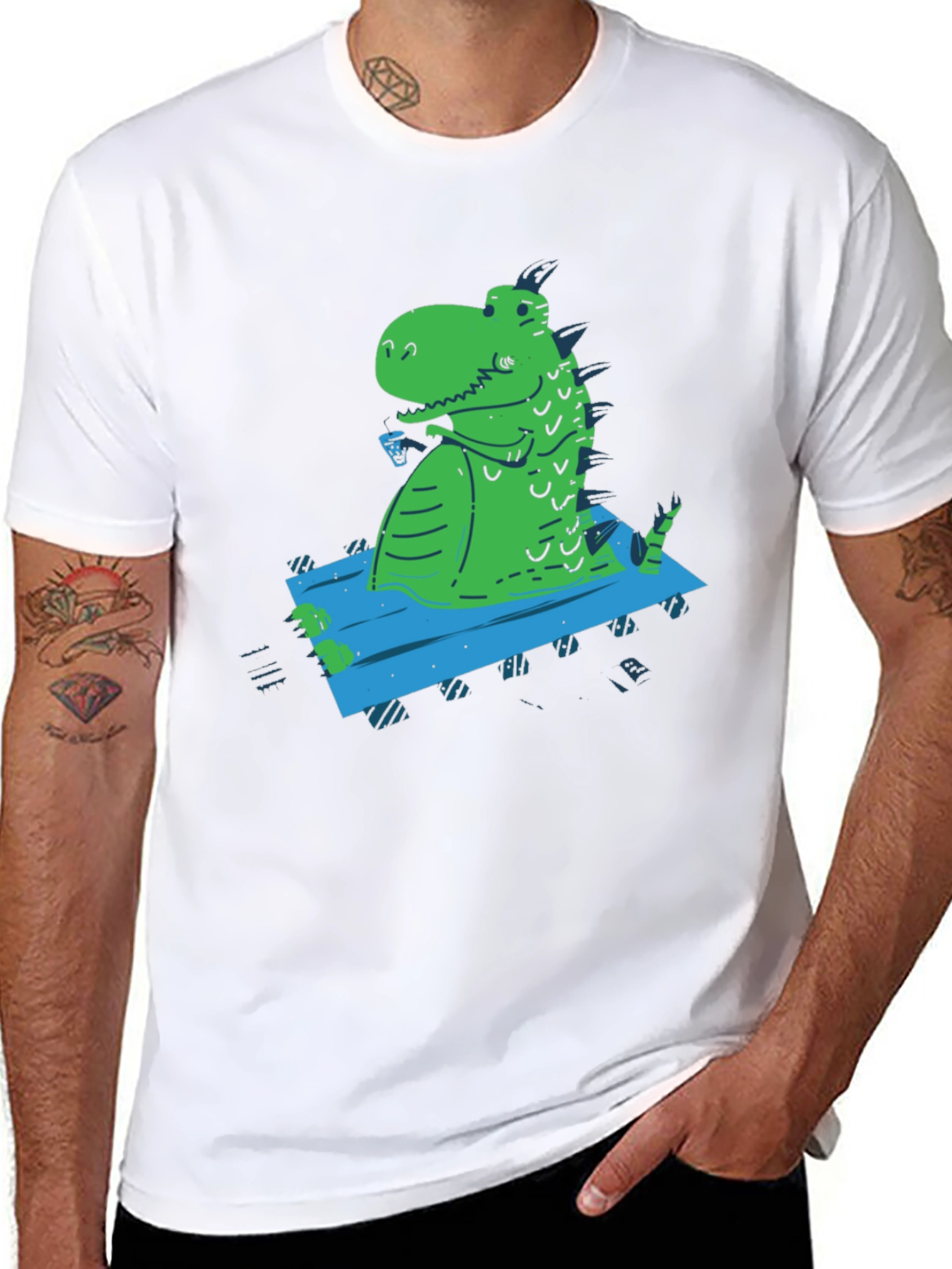 Relaxed Rex Graphic Tee - Black Casual T-Shirt
