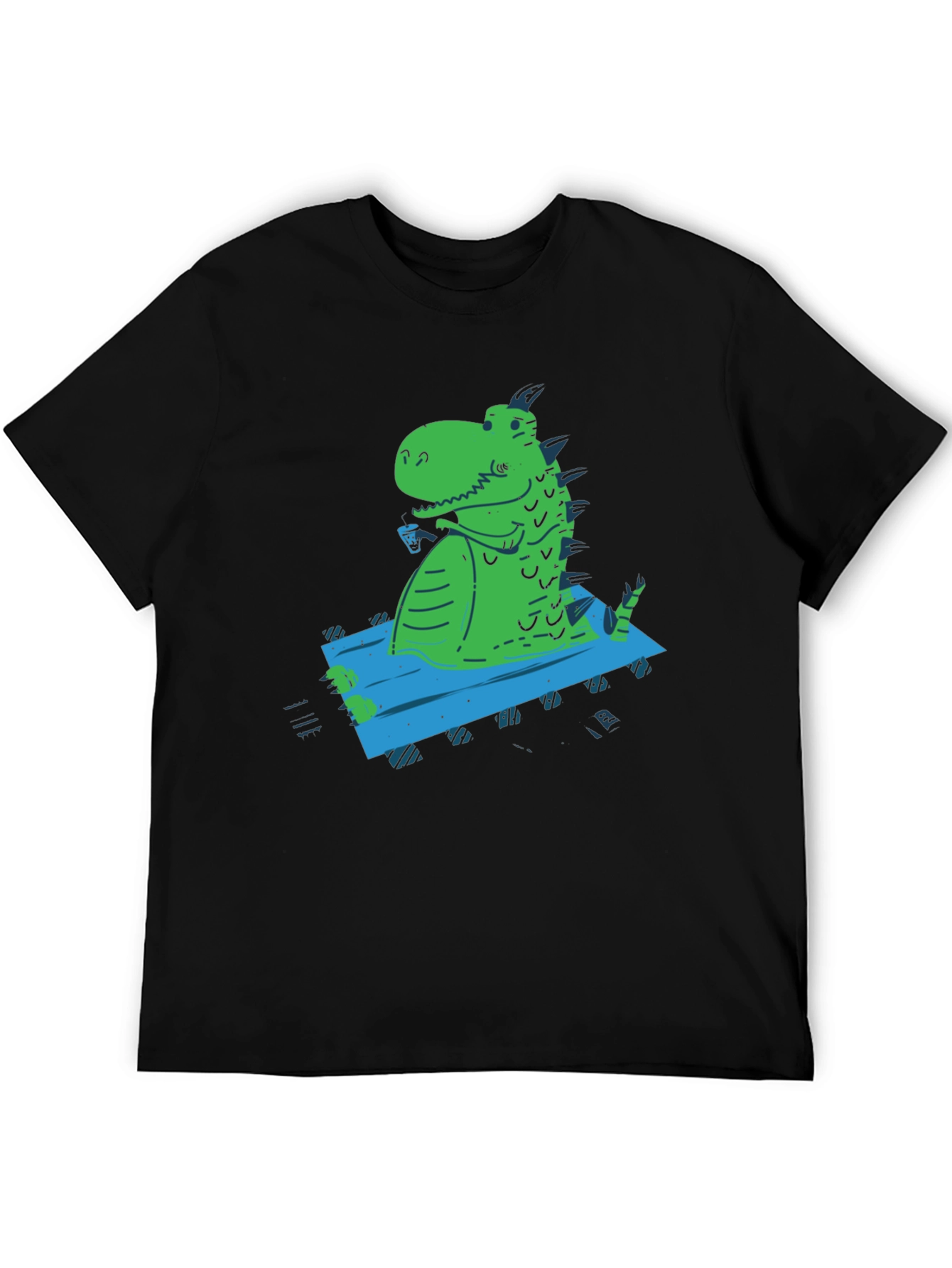 Relaxed Rex Graphic Tee - Black Casual T-Shirt
