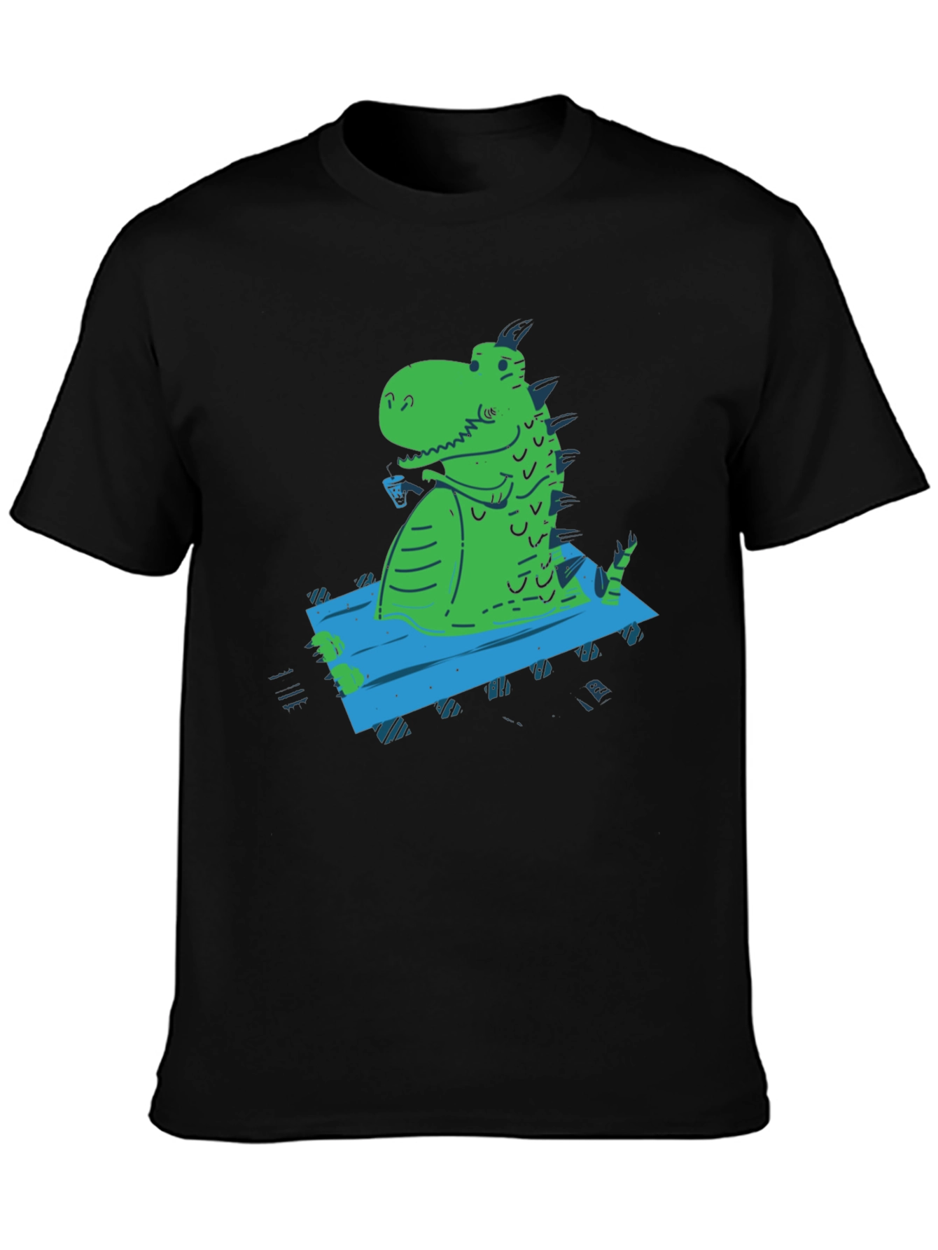 Relaxed Rex Graphic Tee - Black Casual T-Shirt