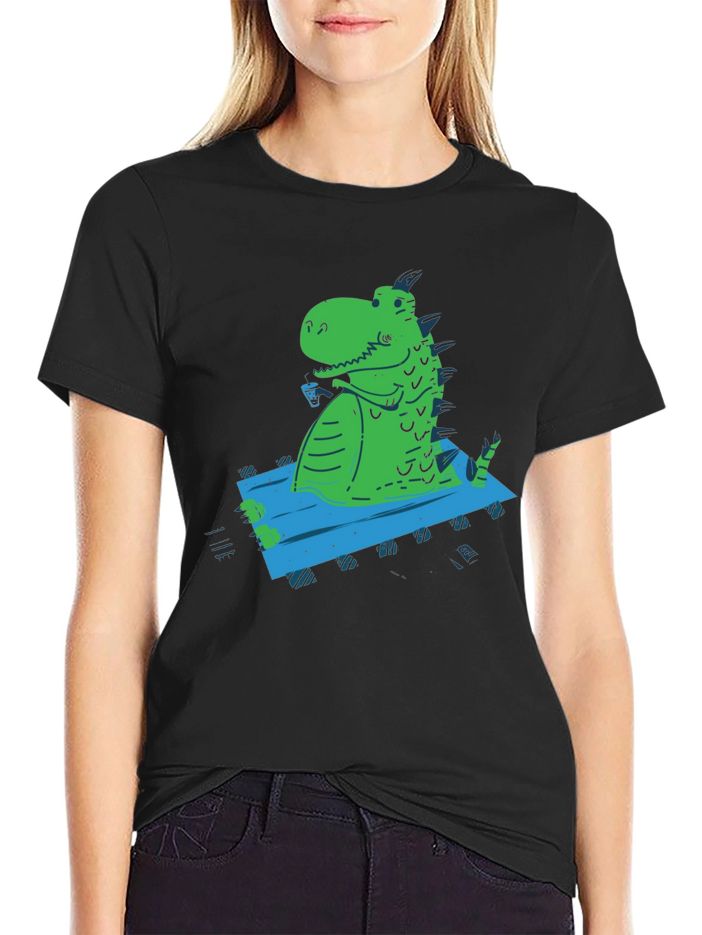 Relaxed Rex Graphic Tee - Black Casual T-Shirt