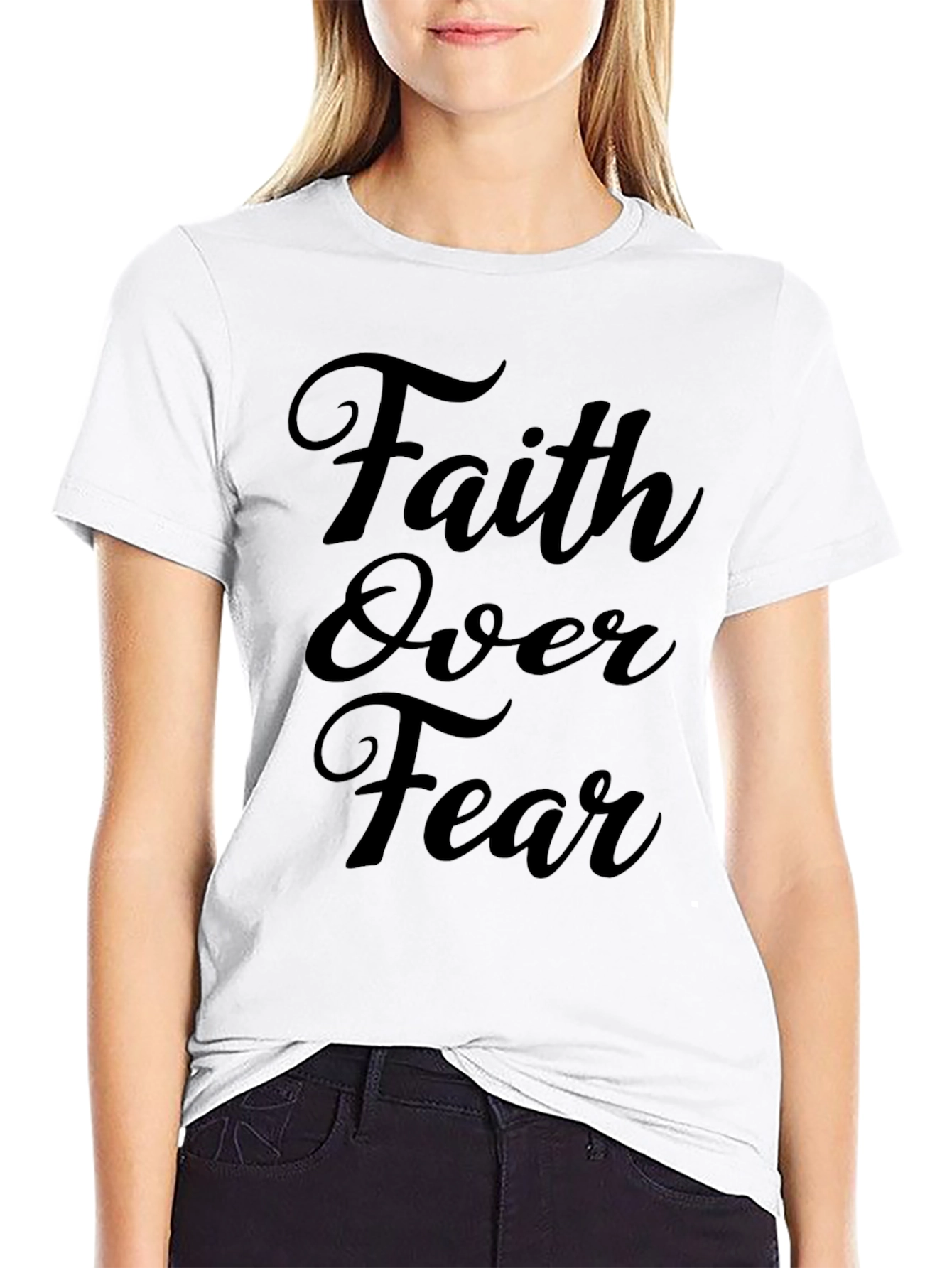 Faith Over Fear Black Graphic Tee