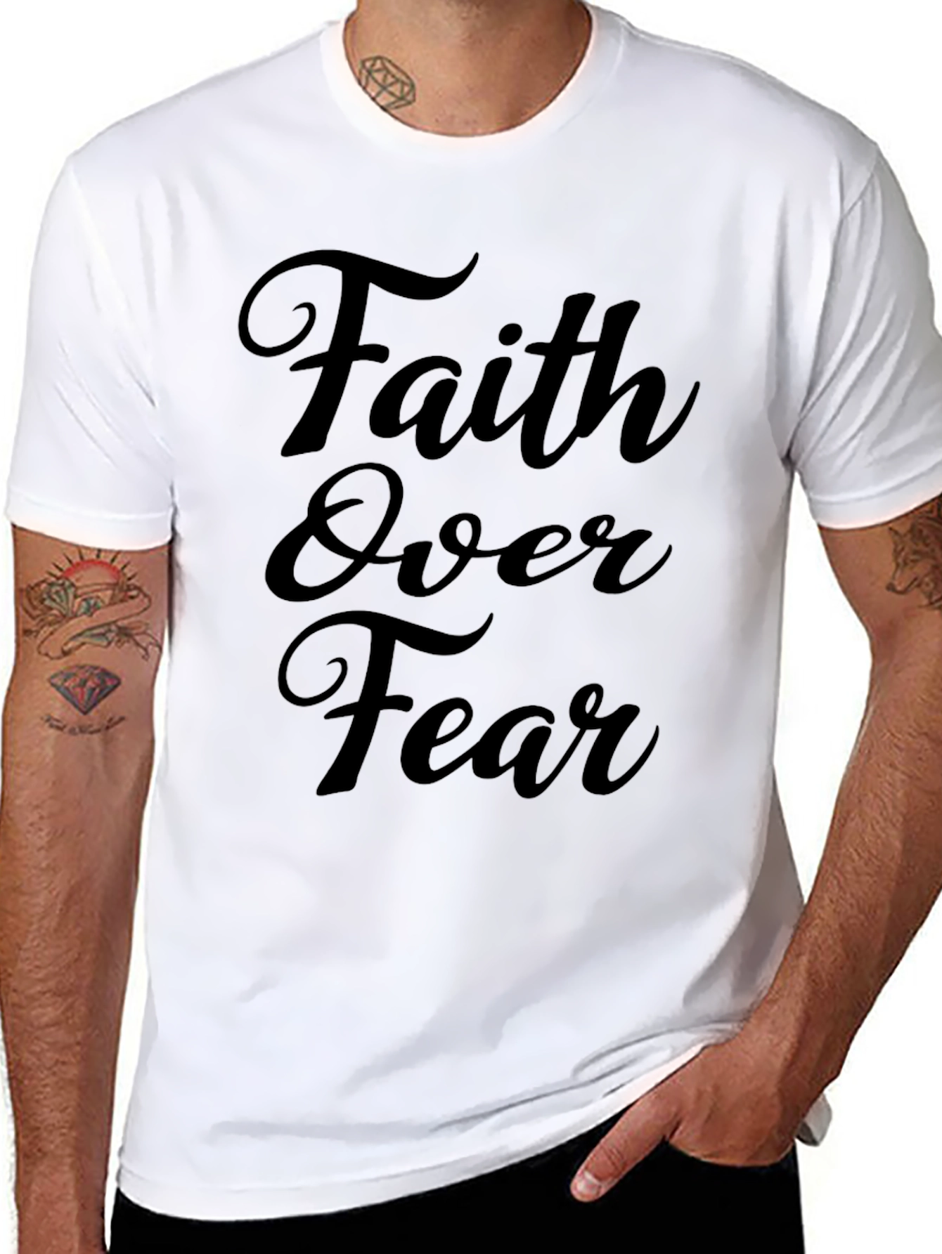 Faith Over Fear Black Graphic Tee