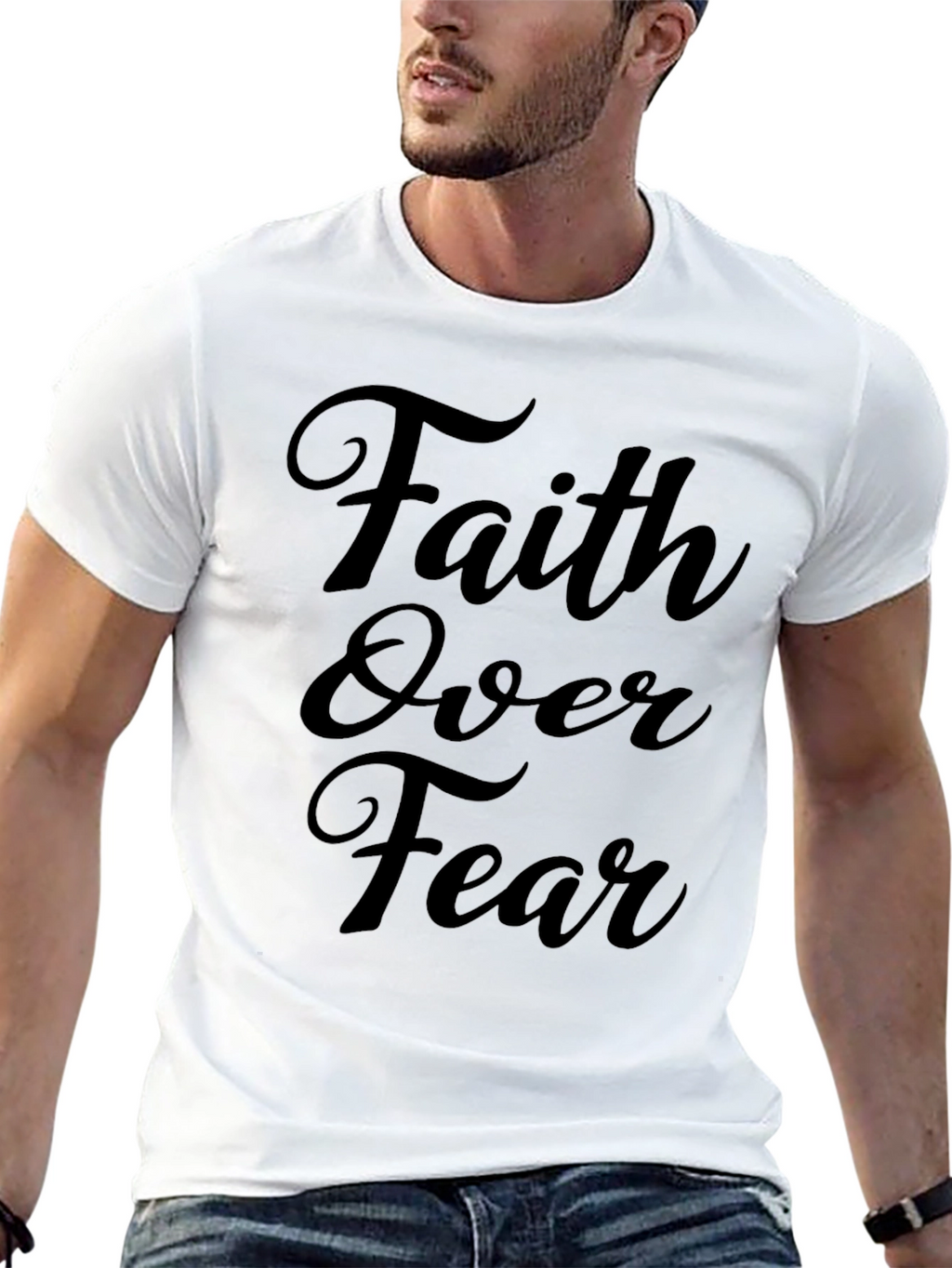 Faith Over Fear Black Graphic Tee