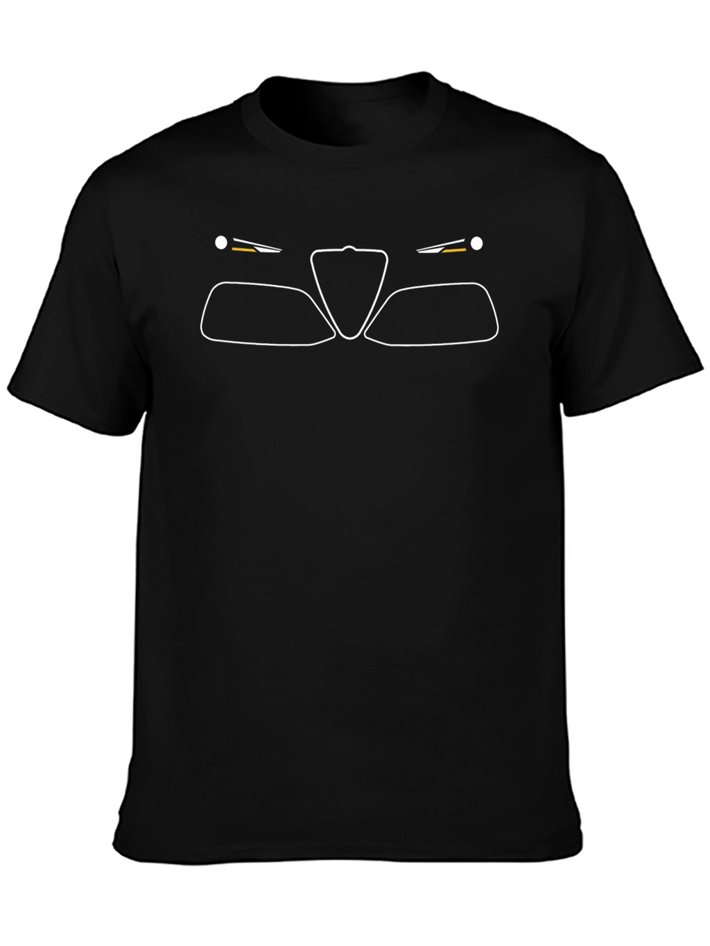 Alfa Romeo Car Outline T-Shirt - Black