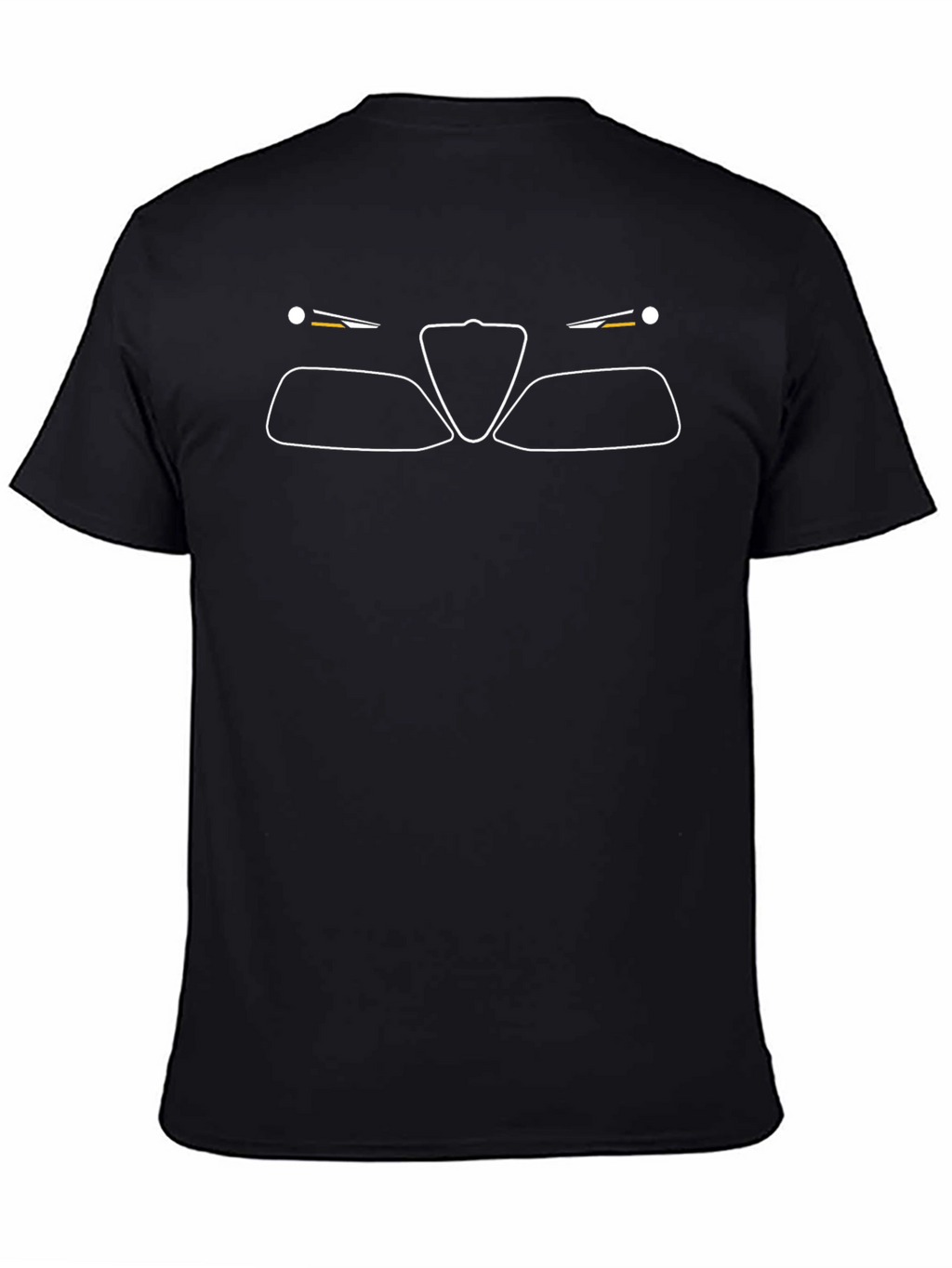 Alfa Romeo Car Outline T-Shirt - Black
