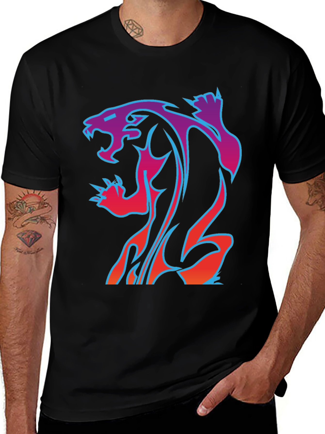 Neon Panther Graphic Tee - Cool Style!