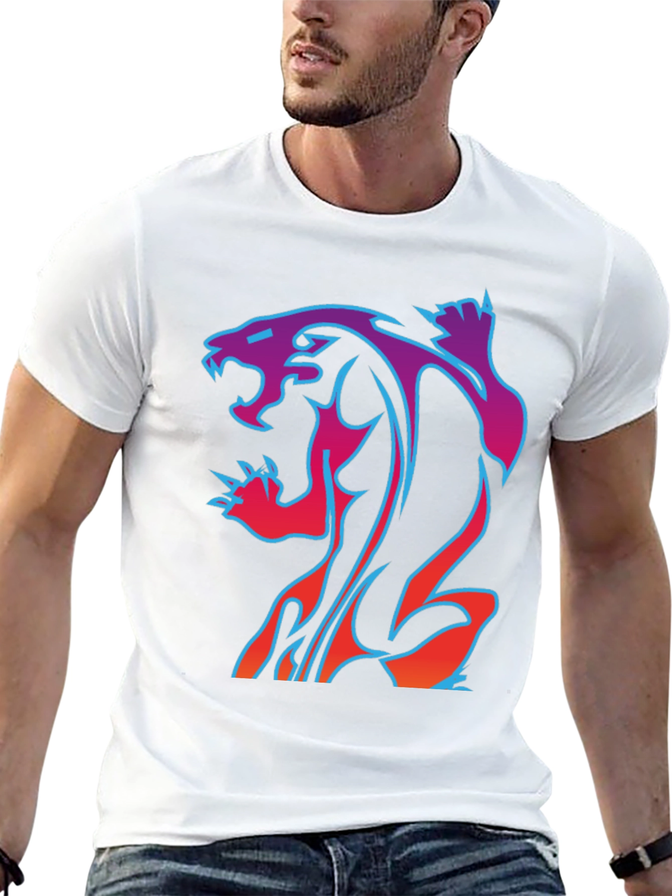 Neon Panther Graphic Tee - Cool Style!