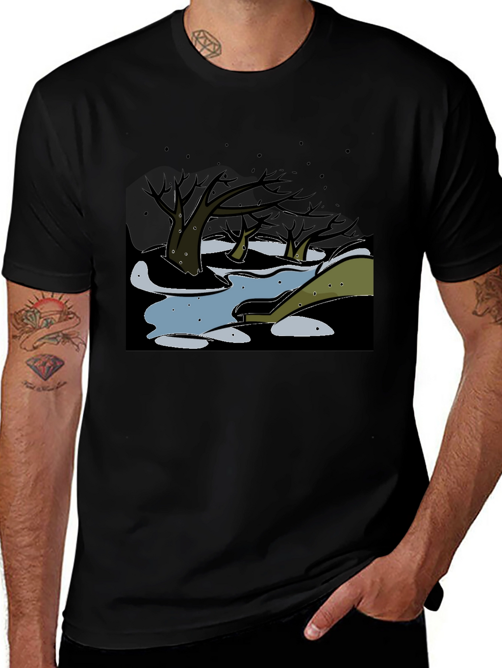 Dark Swamp Graphic Tee - Unique Design