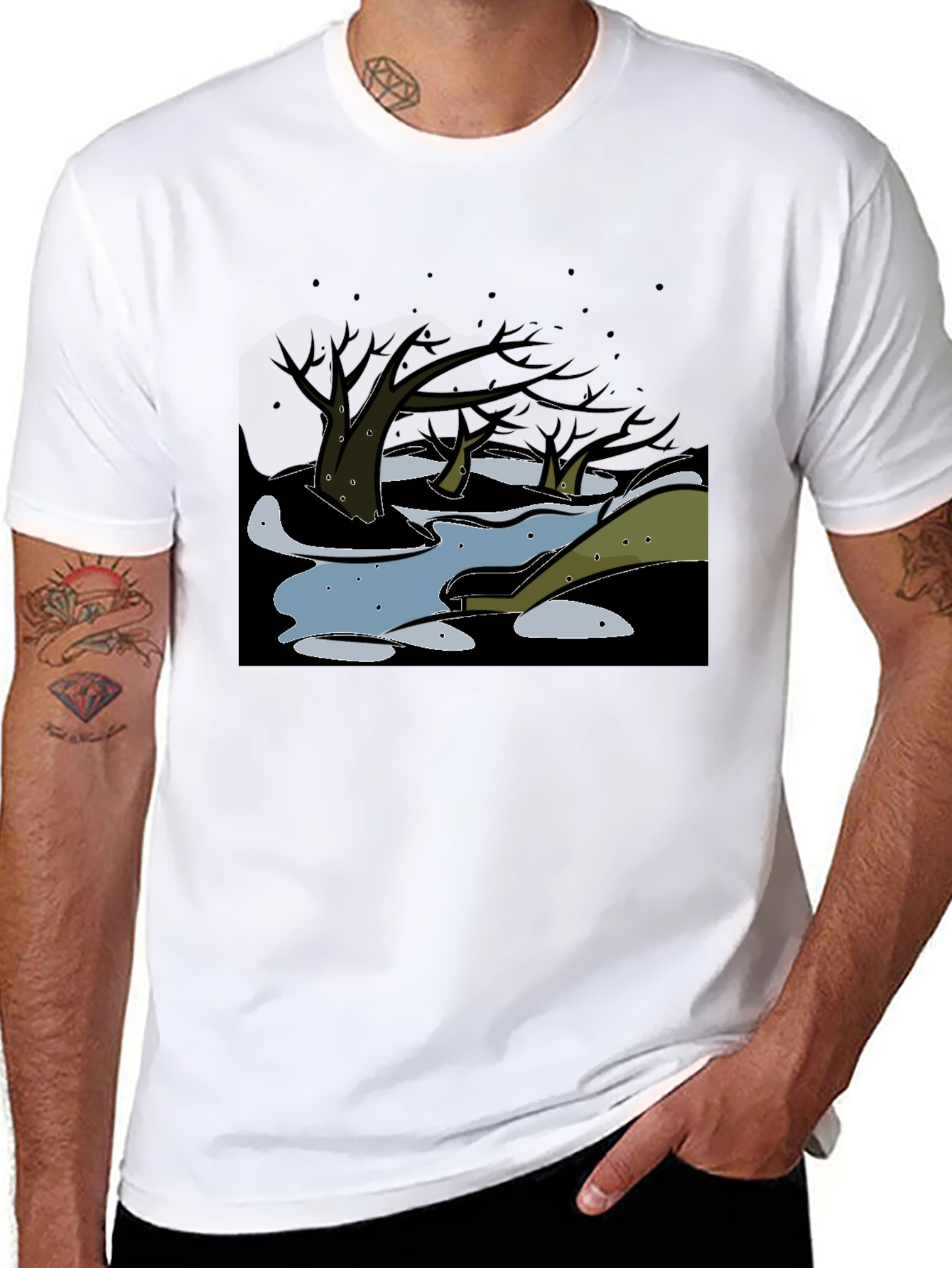 Dark Swamp Graphic Tee - Unique Design