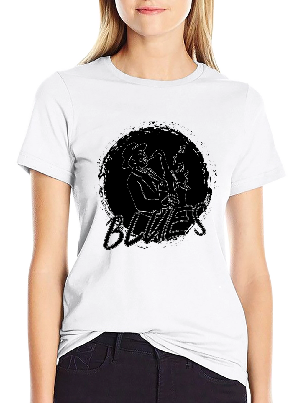 Blues Musician Saxophone Graphic Tee