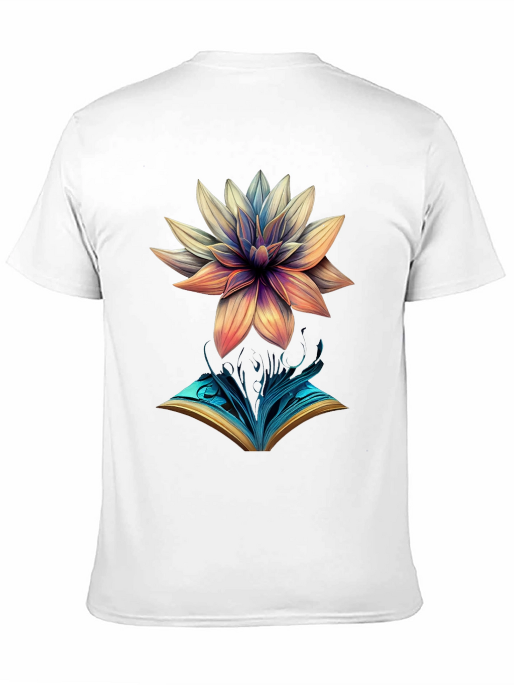 Artistic Flower & Book Graphic Tee