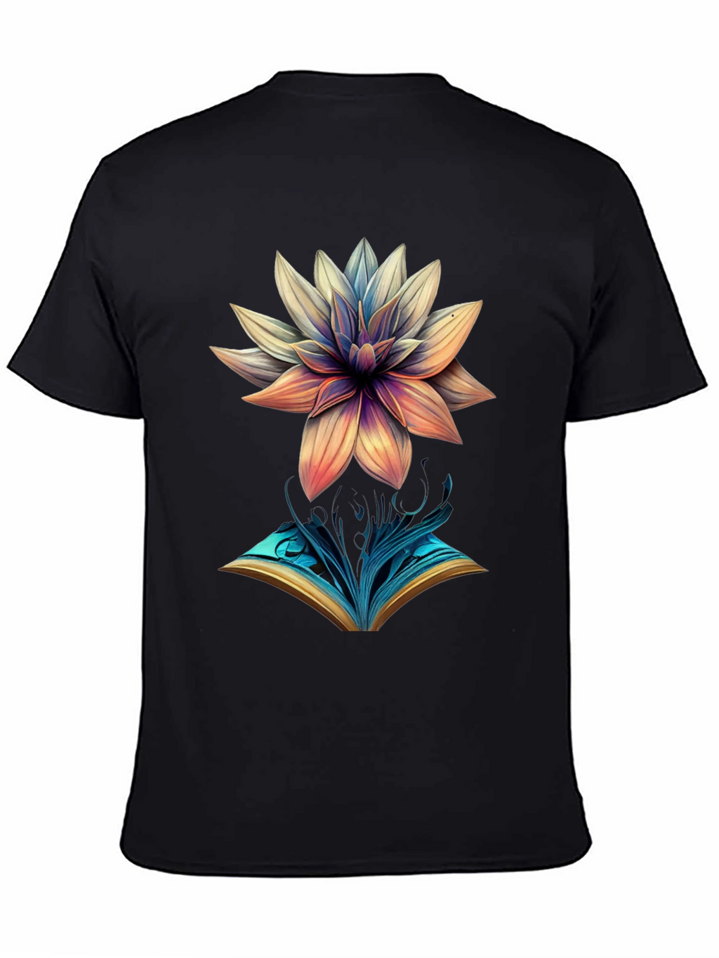 Artistic Flower & Book Graphic Tee