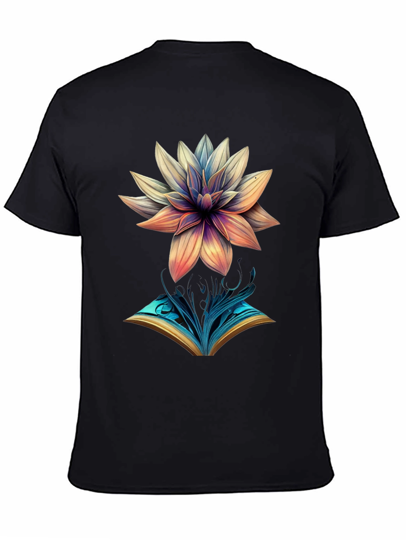 Artistic Flower & Book Graphic Tee