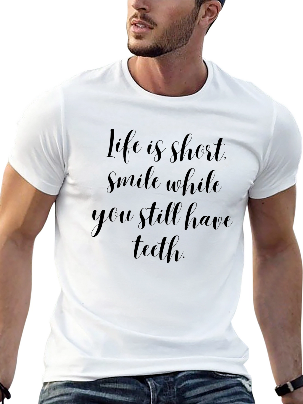 Life is Short Smile Black T-Shirt
