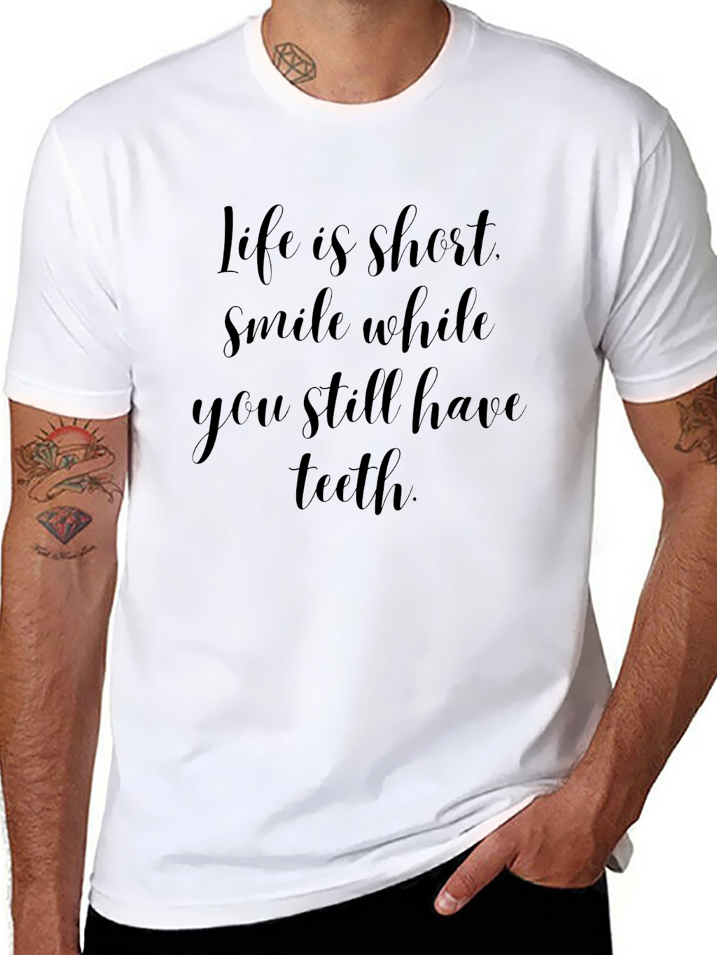 Life is Short Smile Black T-Shirt
