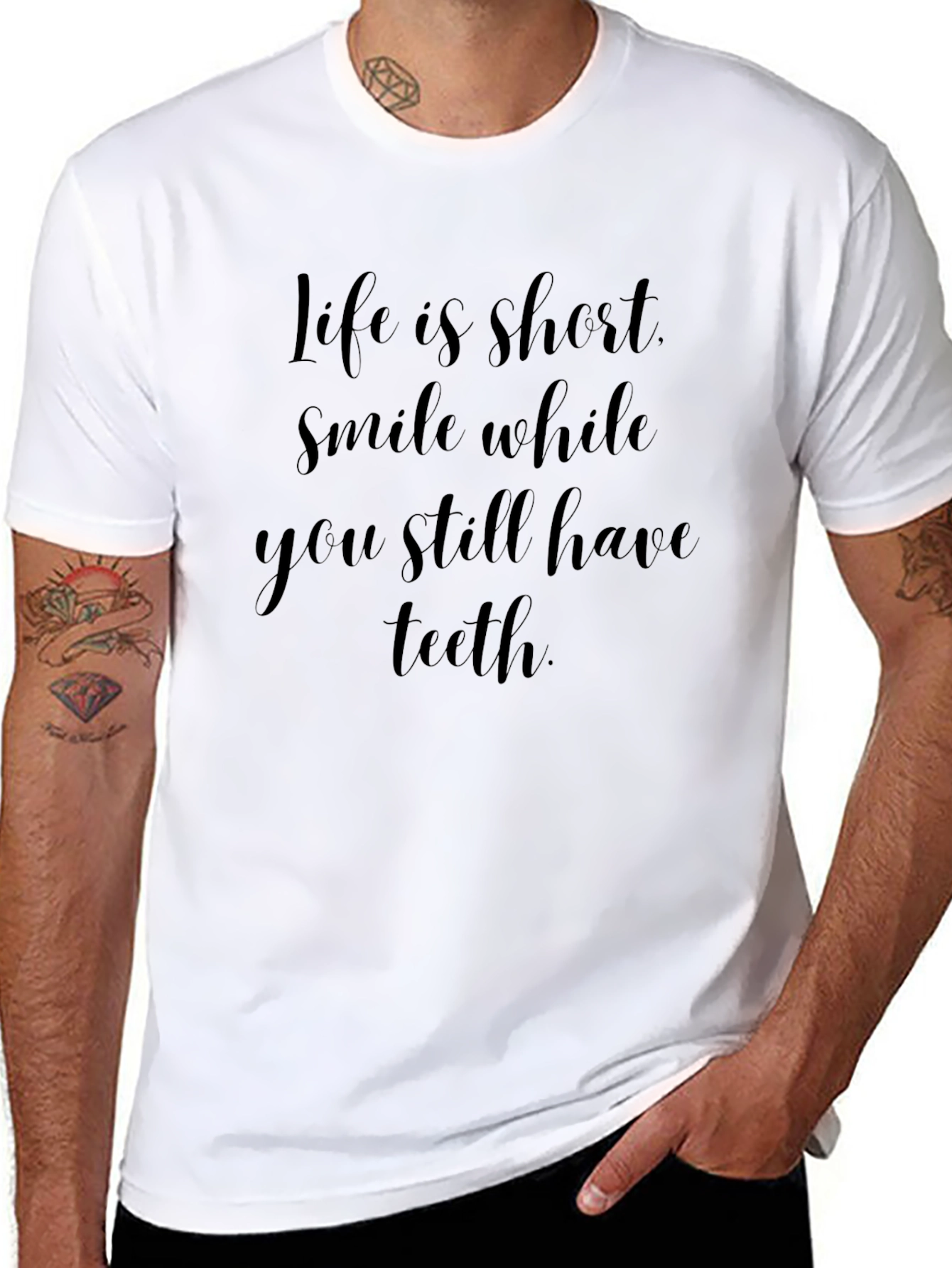 Life is Short Smile Black T-Shirt
