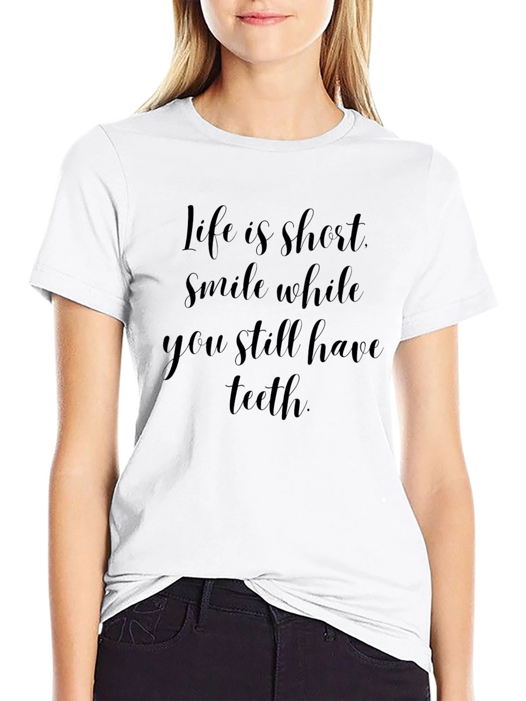 Life is Short Smile Black T-Shirt
