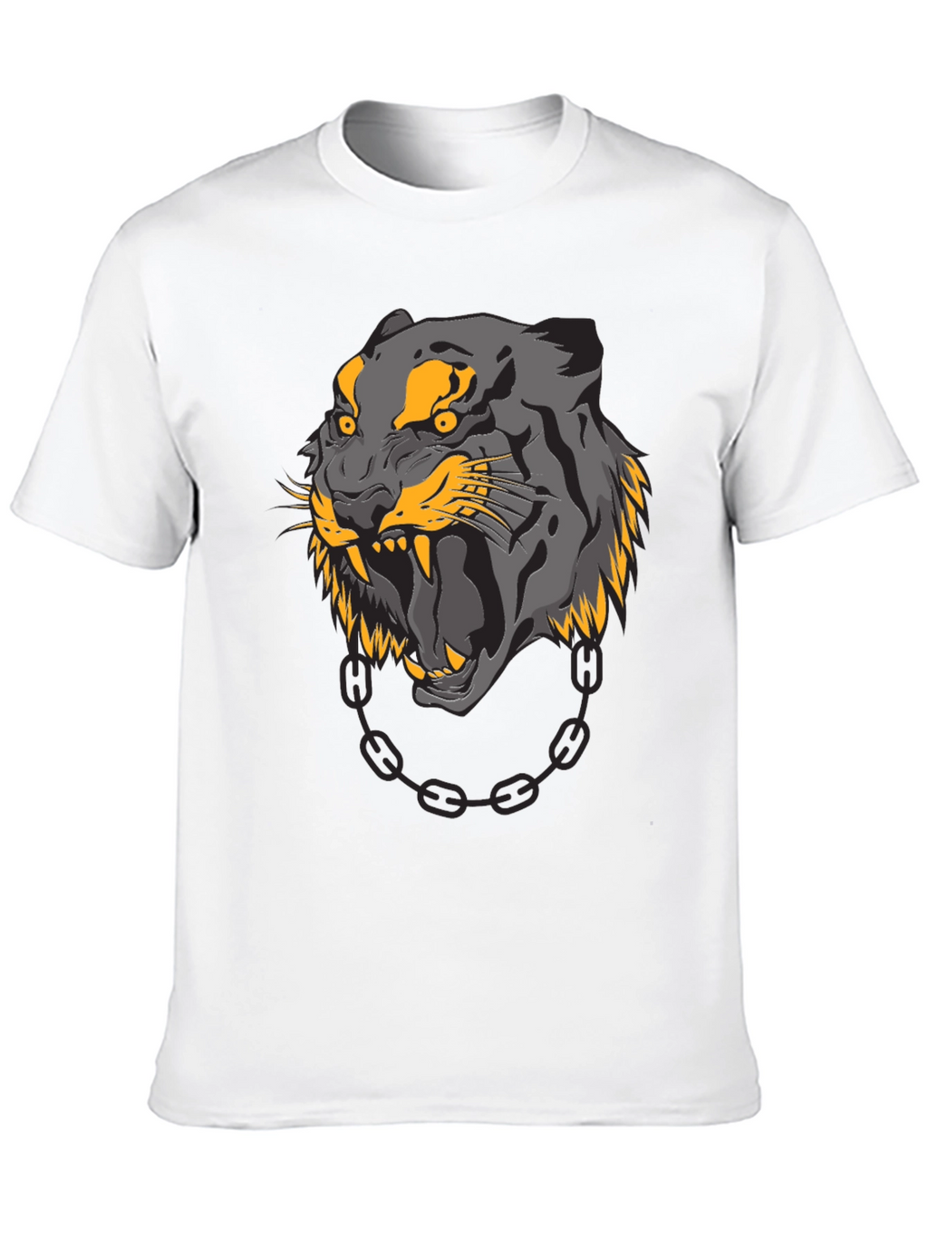 Mens Black T-Shirt with Panther Graphic