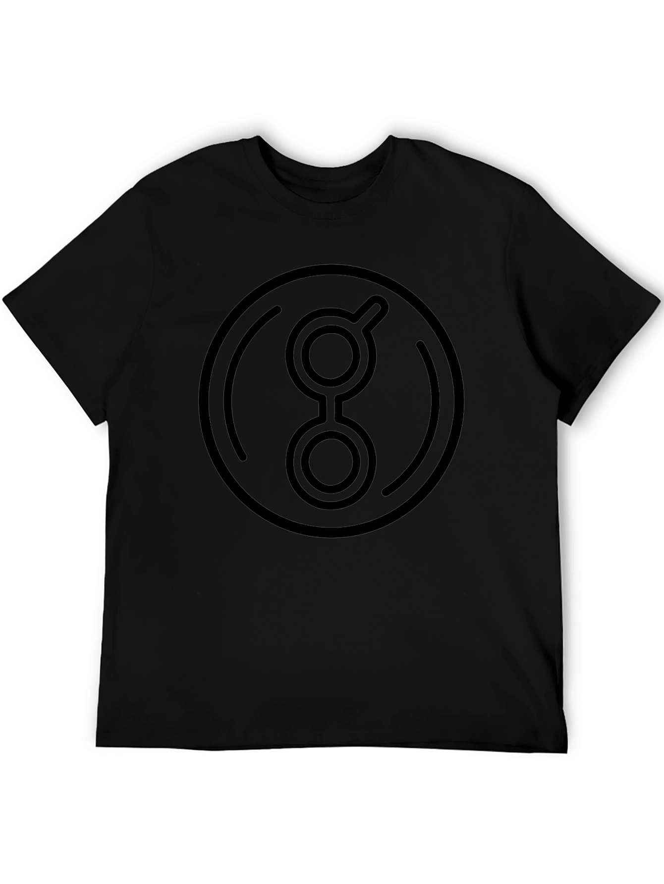 Abstract Graphic Print Black Crew Neck T-Shirt