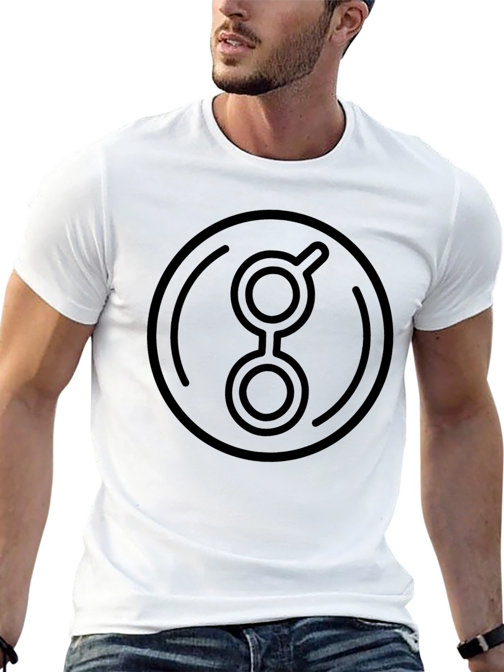 Abstract Graphic Print Black Crew Neck T-Shirt