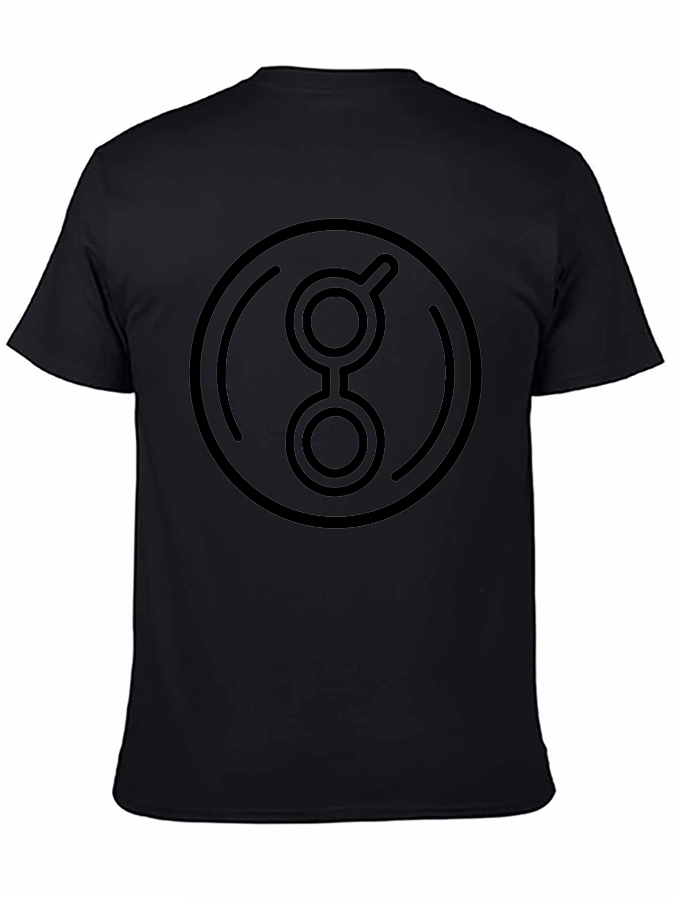 Abstract Graphic Print Black Crew Neck T-Shirt