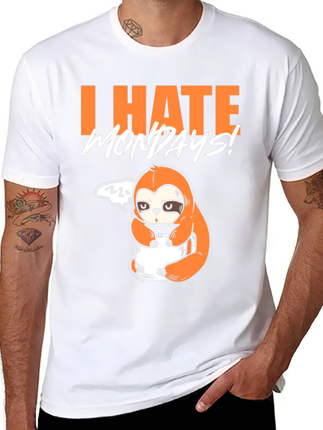 I Hate Mondays Sloth T-Shirt - Funny Graphic Tee