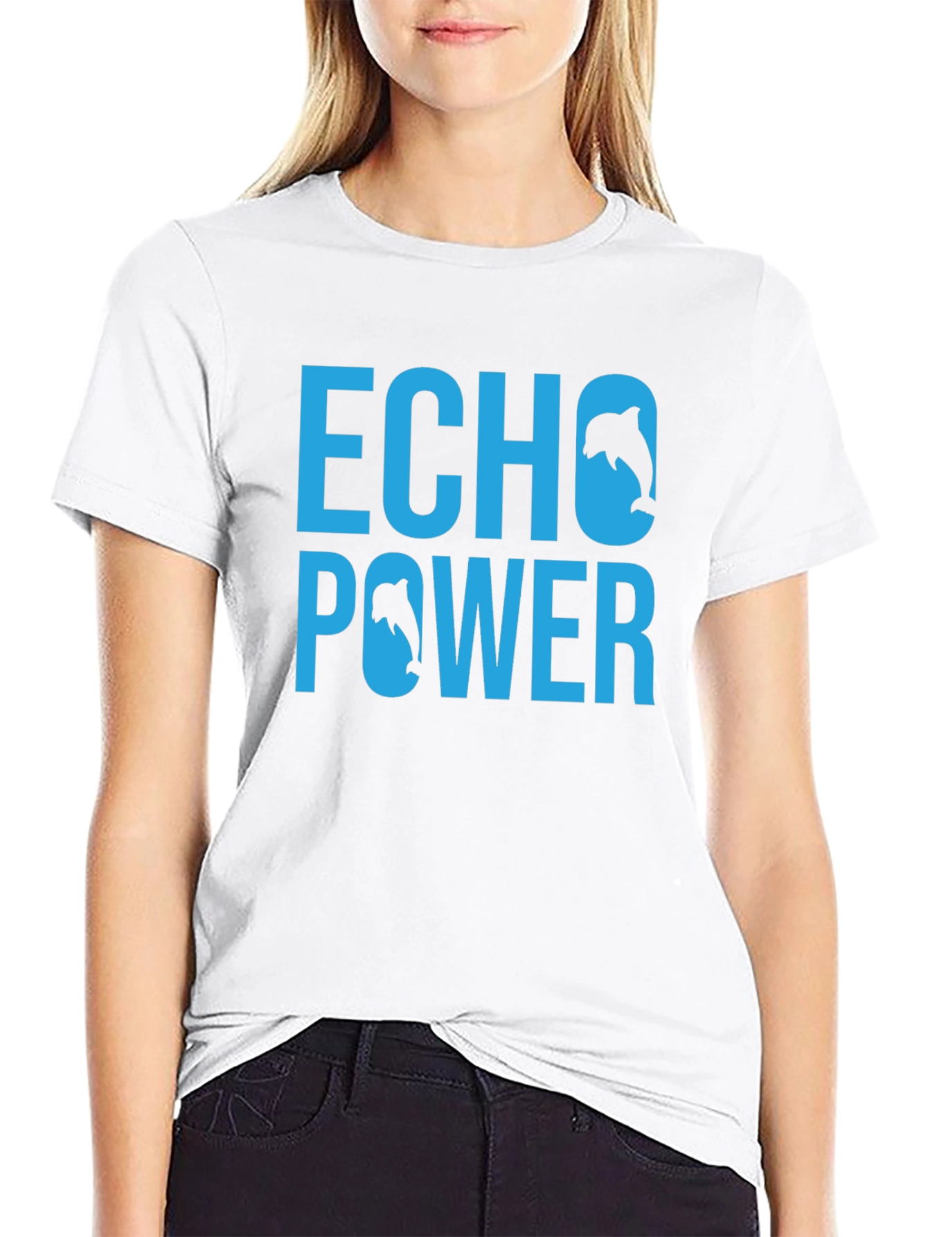 Echo Power Dolphin Graphic T-Shirt - Black