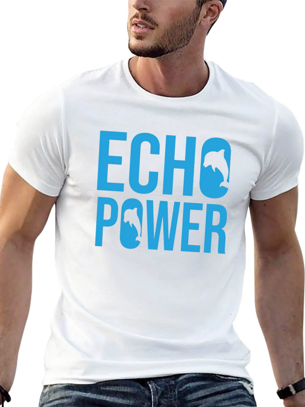 Echo Power Dolphin Graphic T-Shirt - Black